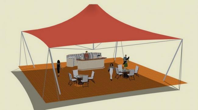 SketchUp Material Model: Outdoor Stretch Film Landscape Element Component