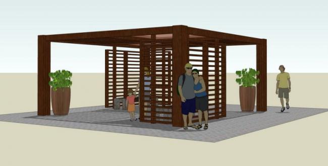 SketchUp Material Models: Wooden Gallery Landscape Components