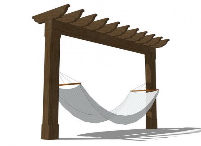 SketchUp Material Model: Outdoor Hammock Landscape Component