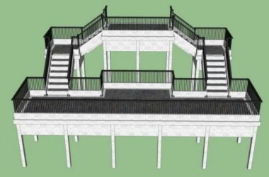 SketchUp Material Model: Landscape Components for Bridge-Connected Outdoor Viewing Platforms-BIM WORLD