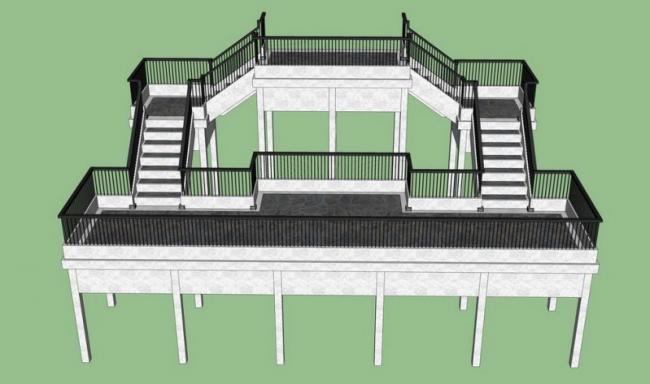 SketchUp Material Model: Landscape Components for Bridge-Connected Outdoor Viewing Platforms