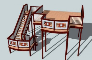SketchUp Material Model: Landscape Components for Bridge-Connected Outdoor Viewing Platforms-BIM WORLD
