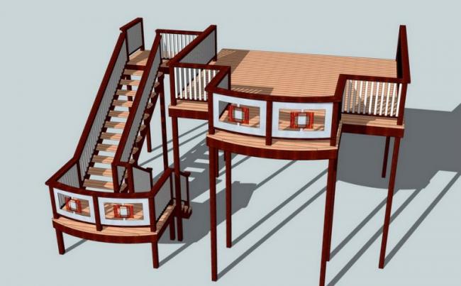 SketchUp Material Model: Landscape Components for Bridge-Connected Outdoor Viewing Platforms