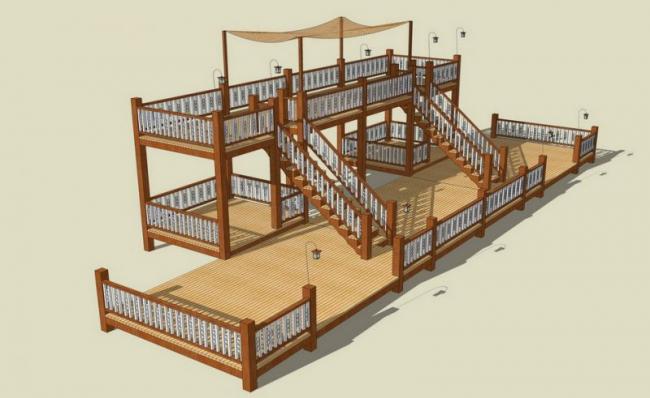 SketchUp Material Models: Landscape Components for Bridge-Connected Outdoor Viewing Platforms