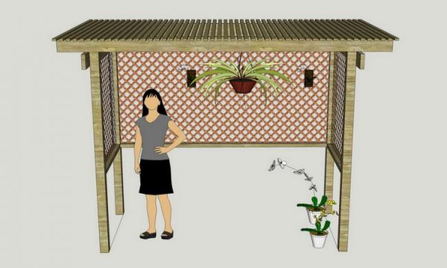 SketchUp Material Model: Flower Frame Landscape Component