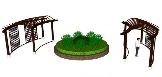 SketchUp Material Model: Community Flower Frame Landscape Component