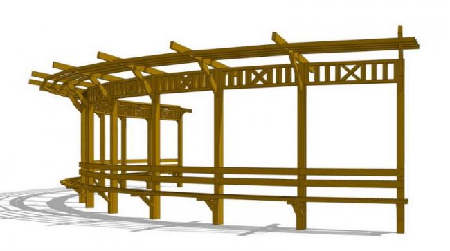 SketchUp Material Models for Leisure Corridor Landscape Design