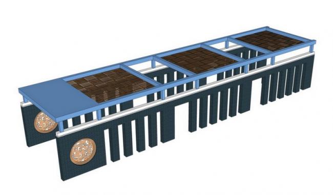SketchUp Material Model: Chinese Corridor Landscape Components