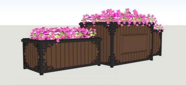 SketchUp Material Model: Flower Pool Landscape Components