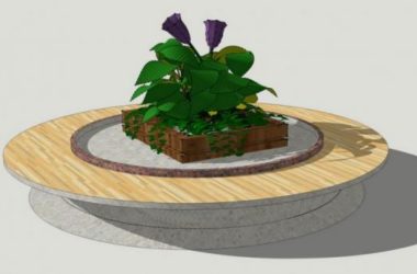 SketchUp Material Model: Tree Pool Seating Chair Landscape Component-BIM WORLD