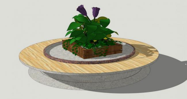 SketchUp Material Model: Tree Pool Seating Chair Landscape Component