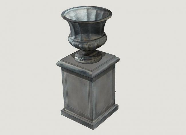 SketchUp Material Model: European Floral Bowl Landscape Component