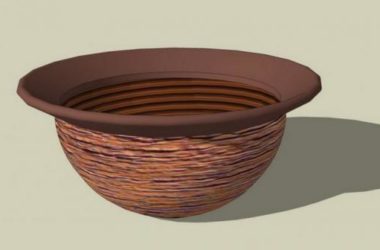 SketchUp Material Model: European Floral Bowl Landscape Component-BIM WORLD