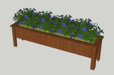 SketchUp Material Model: Wooden Flower Pool Landscape Component-BIM WORLD