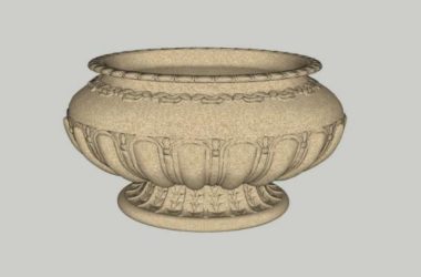 SketchUp Material Model: European Floral Bowl Sculpture for Landscape Design-BIM WORLD