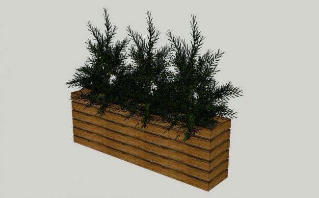 SketchUp Material Model: Flower Pool Landscape Components