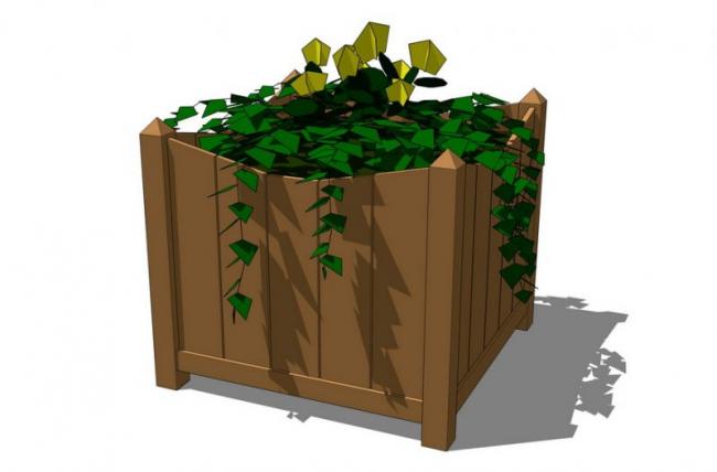 SketchUp Material Model: Flower Pool Landscape Component