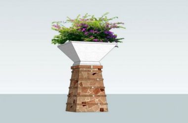 Modern Flower Bowl Landscape Component | SketchUp Material Model-BIM WORLD