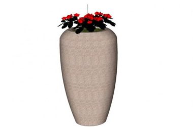 Modern Flower Bowl Landscape Material Component for SketchUp Models-BIM WORLD