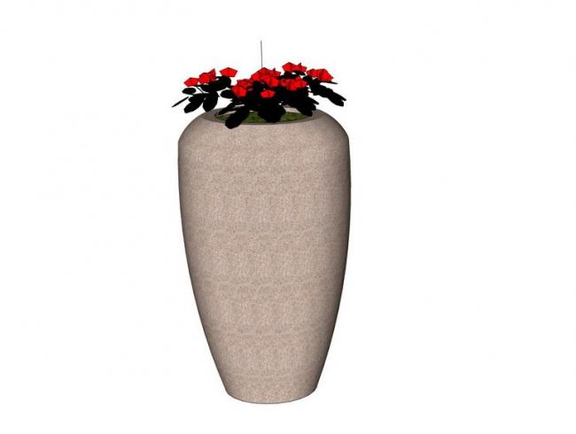 Modern Flower Bowl Landscape Material Component for SketchUp Models