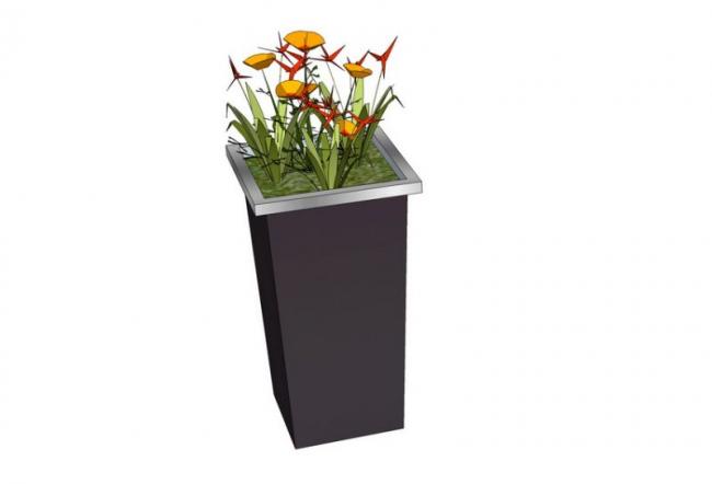 Modern Flower Bowl Landscape Material Component in SketchUp