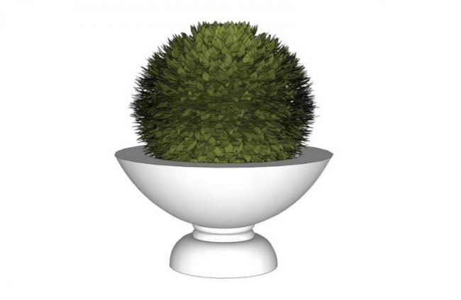 Modern Flower Bowl Landscape Component | SketchUp Material Model