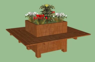SketchUp Material Model: Flower Pool Seating Chair for Landscape Design-BIM WORLD