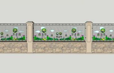 SketchUp Material Models: Components for Walls, Fences, and Guardrails-BIM WORLD