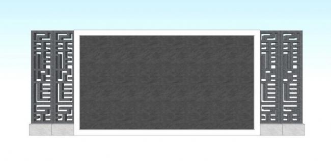 SketchUp Material Model | Chinese-Style Landscape Low Wall Component