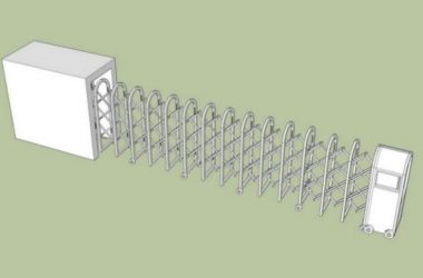 SketchUp Material Model for Electric Telescopic Entrance Doors-BIM WORLD
