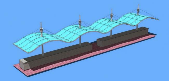 SketchUp Material Model for Square Leisure Canopy Components
