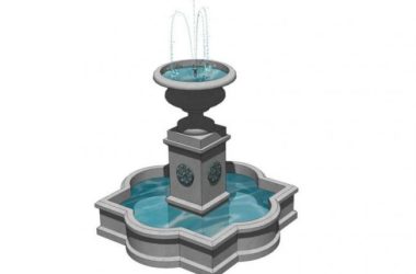 SketchUp Material Model: European Water Fountain Landscape Sculpture Components-BIM WORLD