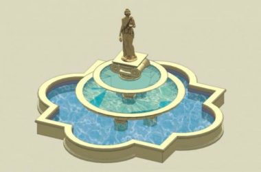 SketchUp Material Model: European Water Fountain Landscape Sculpture Components-BIM WORLD