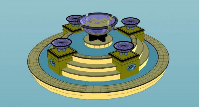 SketchUp Material Model for European Water Fountain Landscape Sculpture Components
