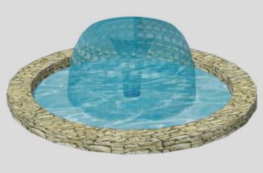 SketchUp Material Model: Modern Water Fountain Landscape Sculpture Component-BIM WORLD