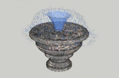 SketchUp Material Model: European Water Fountain Landscape Sculpture Component-BIM WORLD