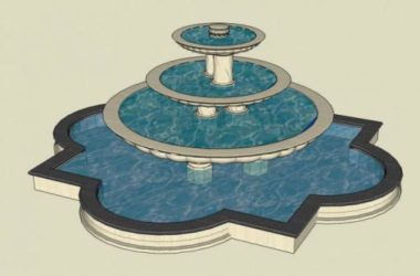 SketchUp Material Model: European Water Fountain Landscape Sculpture Components-BIM WORLD