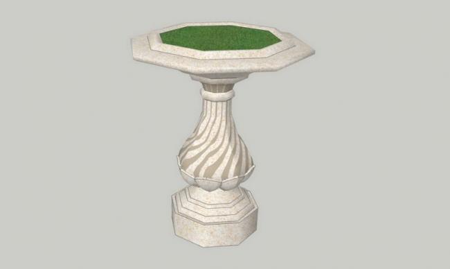 SketchUp Material Model: European Floral Bowl Landscape Sculpture Component