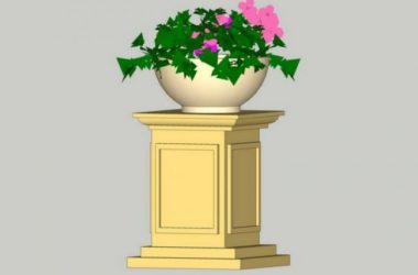 SketchUp Material Model: European Flower Bowl Landscape Sculpture Component-BIM WORLD