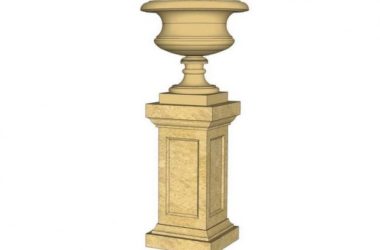SketchUp Material Model: European Floral Bowl Landscape Sculpture Component-BIM WORLD