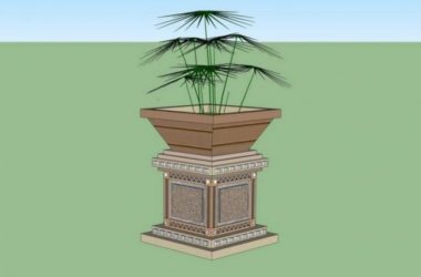 SketchUp Material Model: European-Style Flowerpot, Flower Bowl, and Landscape Sculpture Components-BIM WORLD