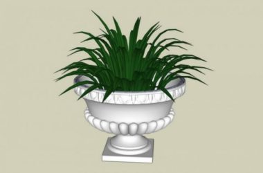 SketchUp Material Model: European Floral Bowl Landscape Sculpture Component-BIM WORLD