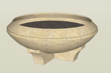 SketchUp Material Model: European Flower Bowl Landscape Sculpture Component-BIM WORLD