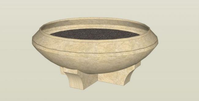 SketchUp Material Model: European Flower Bowl Landscape Sculpture Component