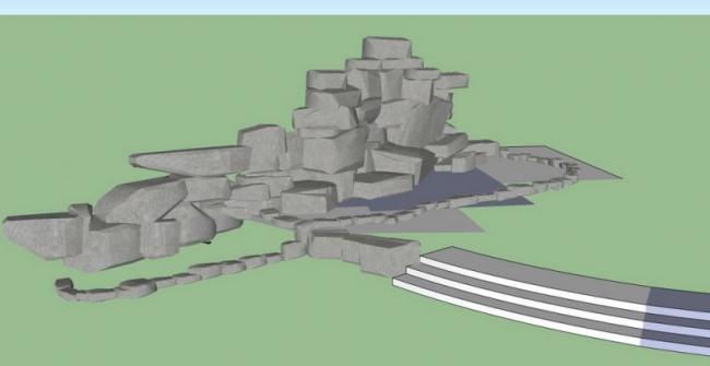 SketchUp Material Model: Rockery Landscape Sculpture Components
