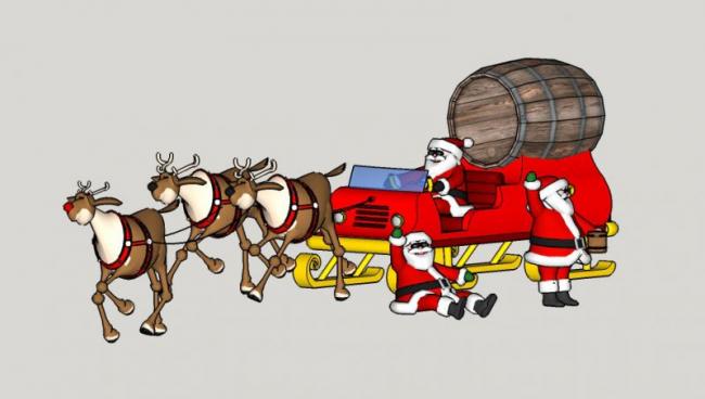 Christmas Cartoon Carriage Material Component for SketchUp Model