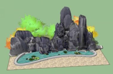 SketchUp Materials for Rockery Landscape Sculpture Models-BIM WORLD