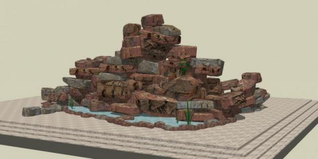 SketchUp Material Model for Rockery and Landscape Sculpture Components