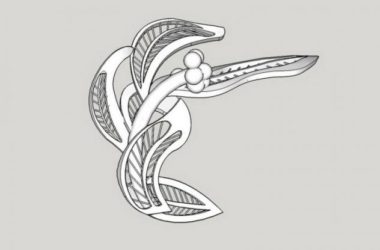 Modern Leaf Art Landscape Sculpture Material Component for SketchUp Models-BIM WORLD