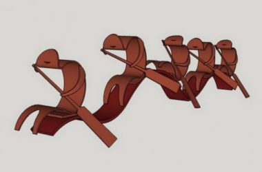 Abstract Canoeing Landscape Sculpture Model in Modern SketchUp Materials-BIM WORLD